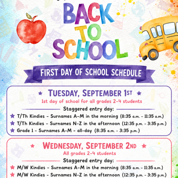 First Day of School Staggered Entry